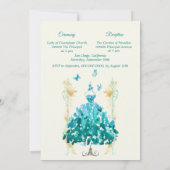 ゴールデンエレガント&ターコイズ蝶キンチェニェラ 招待状 (裏面)