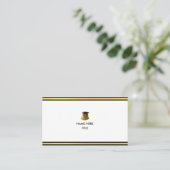 ゴールデンエレガント&ブラックストライプオンホワイト 名刺 (スタンド正面)