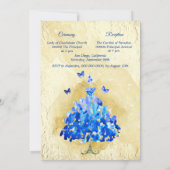 ゴールデンエレガント&ブルー蝶キンチェニェラ 招待状 (裏面)