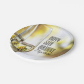 ゴールデンエレガント《写真》ぼけ味55誕生日ワイングラス ペーパープレート (アングル)