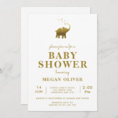 ゴールデンエレファントベビーシャワー 招待状 (正面/裏面)