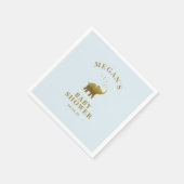 ゴールデンエレファントベビーブルーベビーシャワー スタンダードカクテルナプキン (角)