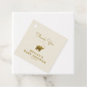 ゴールデンエレファントベージュ色ベビーシャワーありがとう フェイバータグ (インサイチュ)