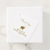 ゴールデンエレファントホワイトベビーシャワーありがとう フェイバータグ (インサイチュ)