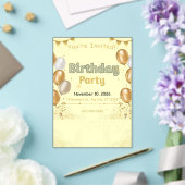 ゴールデンエレメント 誕生日 アクリル招待状 (インサイチュ (ウェディング))
