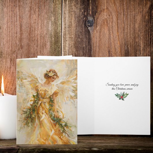 ゴールデンエンジェルクリスマスグリーティング カード