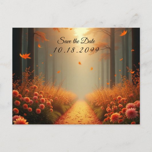 ゴールデンエンバー秋のウッドランド散歩 シーズンポストカード (正面)