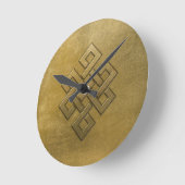 ゴールデンエンボスエンドレスノット ラウンド壁時計 (傾斜)