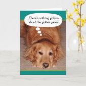 ゴールデンオおもしろいールディゴールデンリトリーバー誕生日カード カード (黄色い花)