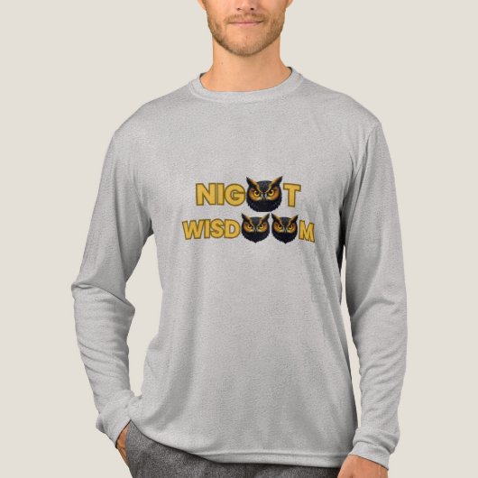 ゴールデンオウルアイコン - ミニマルな夜の知恵 トライブレンドＴシャツ (正面)