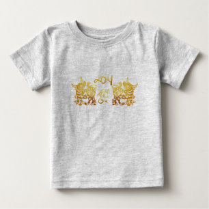 ゴールデンオックス紙中国のカット新年2021ベビーティー ベビーTシャツ