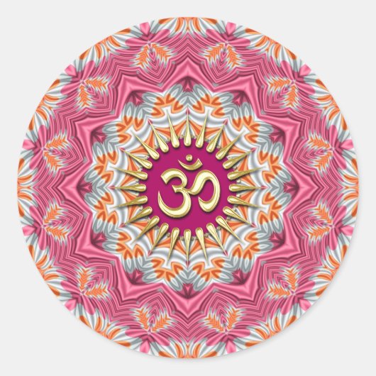 ゴールデンオムオンスイートオレンジピンク ラウンドシール (正面)