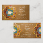 ゴールデンオムフラワーマンダラデザイン金ゴールド 名刺 (正面/裏面)