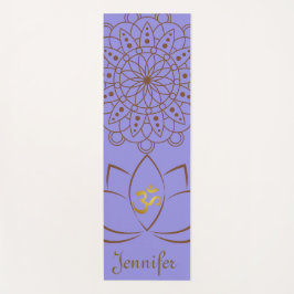 ゴールデンオムロータスマンダラ+あなたの名前スピリチュアル ヨガマット