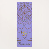 ゴールデンオムロータスマンダラ+あなたの名前スピリチュアル ヨガマット (裏面)