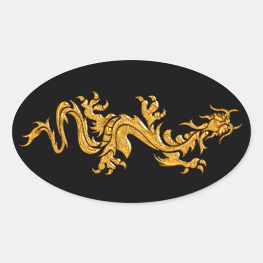 ゴールデンオリエンタルドラゴン03 楕円形シール (正面)