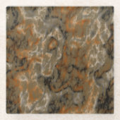 ゴールデンオリーブマーブル ガラスコースター (正面)