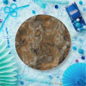 ゴールデンオリーブマーブル ペーパープレート (パーティー)