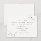 ゴールデンオリーブリーフガーデンウェディングレセプション エンクロージャーカード (正面/裏面)