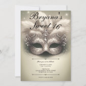 ゴールデンオリーブ仮装スイーツ16フォト誕生日 招待状 (正面)