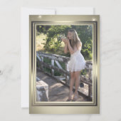 ゴールデンオリーブ仮装スイーツ16フォト誕生日 招待状 (裏面)