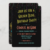 ゴールデンオルディ誕生日パーティーの招待 招待状 (正面/裏面)