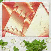 ゴールデンオレンジからベージュ、極端に粗いデジタル化 キッチンタオル (折り畳み)