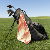 ゴールデンオレンジからベージュ、極端に粗いデジタル化 ゴルフタオル (グリーン)