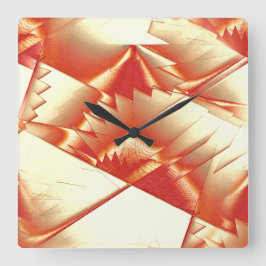 ゴールデンオレンジからベージュ、極端に粗いデジタル化 スクエア壁時計