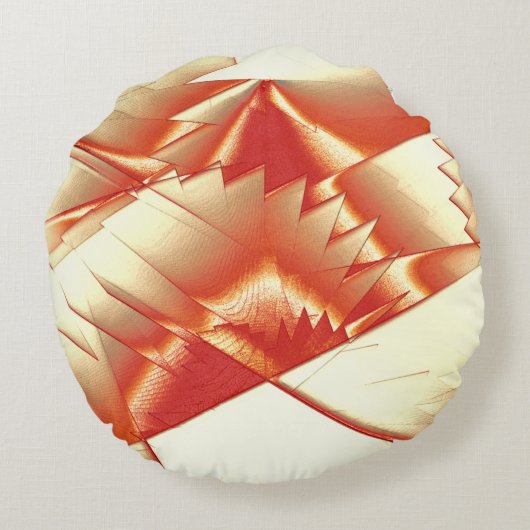 ゴールデンオレンジからベージュ、極端に粗いデジタル化 ラウンドクッション (裏面)