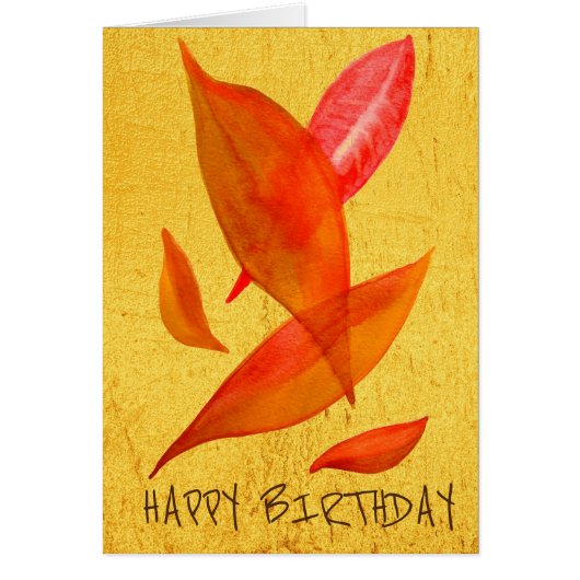 ゴールデンオレンジオータム秋リーフモダンアート (正面)