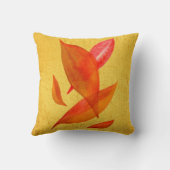 ゴールデンオレンジオータム秋リーフモダンアート クッション (裏面)