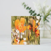 ゴールデンオレンジカリフォルニアポピーアクリル絵画ズ 招待状 (スタンド正面)