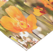 ゴールデンオレンジカリフォルニアポピー絵画アクリル ショートテーブルランナー (コーナー)