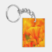 ゴールデンオレンジカリフォルニアポピー「オレンジの国」 キーホルダー (正面左)