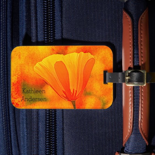 ゴールデンオレンジカリフォルニアポピー「オレンジの国」 ラゲッジタグ (正面インサイチュ4)