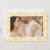 ゴールデンオレンジダッシュフォトフレームホリデーカード シーズンカード (正面)