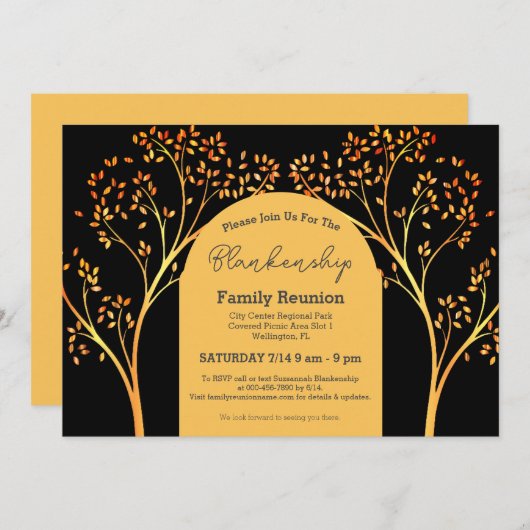 ゴールデンオレンジツリーファミリー懇親会招待状 招待状 (正面/裏面)