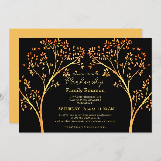 ゴールデンオレンジツリーファミリー懇親会招待状 招待状 (正面/裏面)