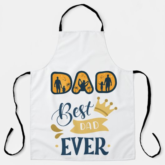 ゴールデンオレンジモダンとブルーファーザー エプロン (正面)