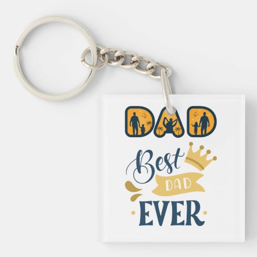 ゴールデンオレンジモダンとブルーファーザー キーホルダー (正面)