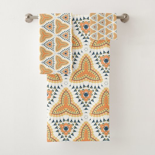ゴールデンオレンジ地域パターン バスタオルセット (インサイチュ)