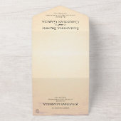 ゴールデンオレンジ色の夏結婚の波 オールインワン招待状 (外側)