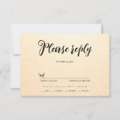 ゴールデンオレンジ色の夏結婚の波 出欠カード (正面)