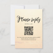 ゴールデンオレンジ色の夏結婚の波 出欠カード (正面)