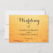 ゴールデンオレンジ色の夏結婚の波 出欠カード (裏面)