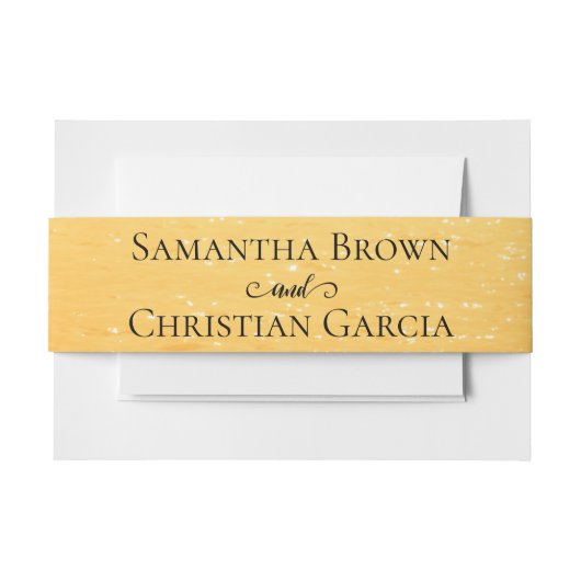 ゴールデンオレンジ色の夏結婚の波 招待状ベリーバンド (正面例)