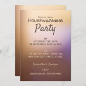 ゴールデンオンブレモダンー引っ越し祝いパーティーパーティー招待状 案内状 (正面/裏面)