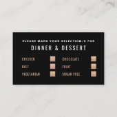 ゴールデンオンブレモダンー、メニュー選択 エンクロージャーカード (裏面)