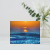 ゴールデンオーシャンの夕日風景はがき ポストカード (スタンド正面)